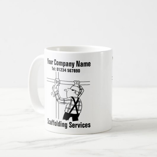 Mug Caricature des services d'échafaudage (Devant gauche)