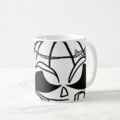 Mug Caricature d'halloween noir et blanc (Devant droit)