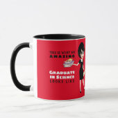Mug Caricature DIPLÔMÉE Cadeau Femme Brunette Courte (Gauche)