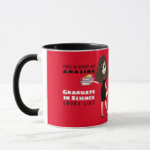 Mug Caricature DIPLÔMÉE Cadeau Femme Brunette Custom (Gauche)