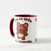 Mug Caricature d'ours mignonne - Je suis si mignonne, (Devant gauche)