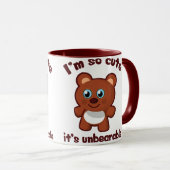 Mug Caricature d'ours mignonne - Je suis si mignonne, (Devant droit)