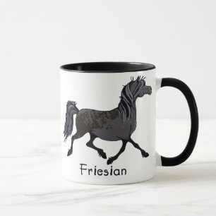 Mug Caricature du cheval friésien