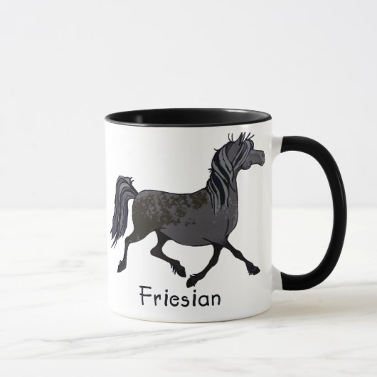 Mug Caricature du cheval friésien (Droite)