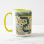 Mug Caricature élégante paysage carte de voyage (Gauche)