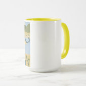 Mug Caricature élégante paysage carte de voyage (Devant droit)