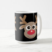 Mug Caricature en latte noire Noir Reinder (Devant droit)