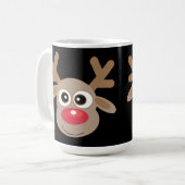 Mug Caricature en latte noire Noir Reinder (Devant gauche)