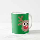 Mug Caricature en latte verte Reindeer de Noël (Devant droit)