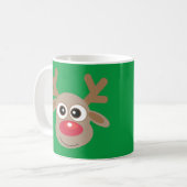 Mug Caricature en latte verte Reindeer de Noël (Devant gauche)