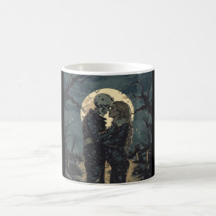 Mug Caricature gothique romantique d'un squelette et d