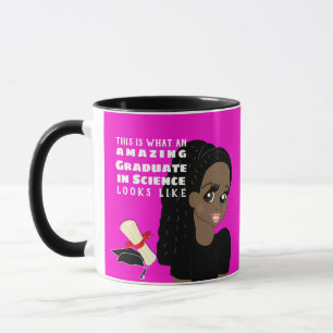 Mug Caricature GRADUATE Cadeau Black Female Dreds Brai