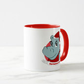 Mug Caricature hippo de Noël (Devant droit)
