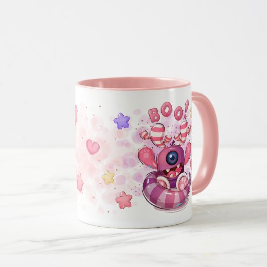 Mug Caricature Hugs & Monstres Boo En Bande Dessinée (Devant droit)
