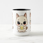 Mug Caricature mignonne avec chien adorable tenant un (Centre)