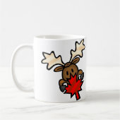 Mug Caricature mignonne de l'orignal canadien (Gauche)