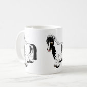 Mug Caricature mignonne fille à cheval poney dessins a (Devant gauche)