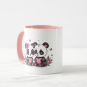 Mug Caricature mignonne Panda Les amoureux Coeurs Sain (Devant gauche)