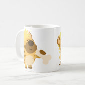 Mug Caricature mignonne pointée Hyena écrasant une bou (Devant gauche)