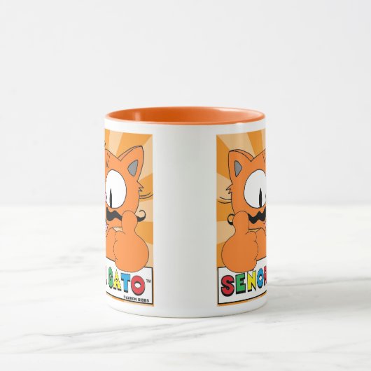 Mug Caricature Mustache Chat Senor Gato Pouce Haut (Centre)