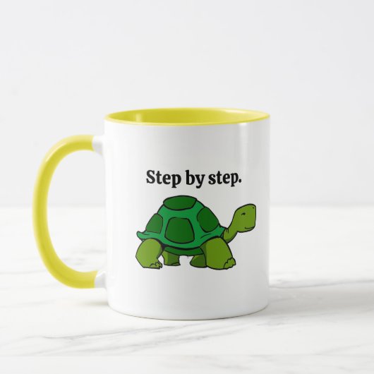 Mug Caricature pas à pas de tortue, gagnant persistant (Gauche)