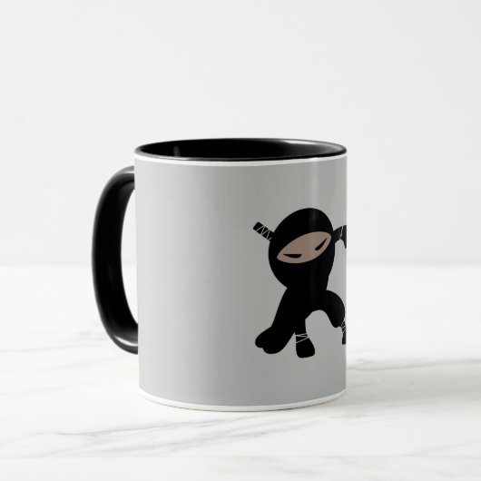 Mug Caricature Petit Guerrier Ninja (Devant gauche)