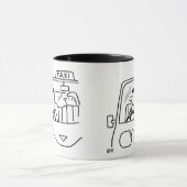 Mug Caricature pour chauffeur de taxi. Pilote de cabin (Centre)