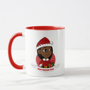 Mug Caricature pour les filles de Noël afro-américaine