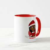 Mug Caricature pour les filles de Noël afro-américaine (Devant droit)