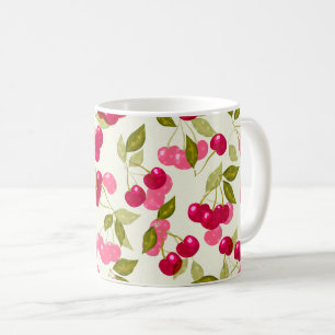 Mug Caricature rouge sans couture cerise baie mignon m