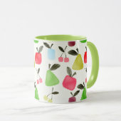 Mug Caricature sans joint rayé fruits pomme poires che (Devant droit)