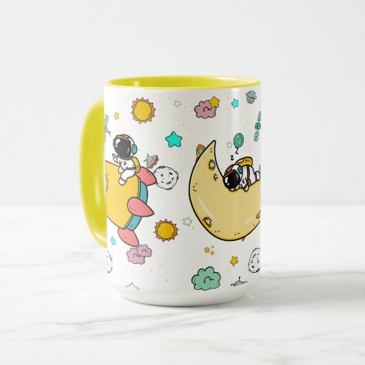 Mug Caricature spatiale astronaute (Devant gauche)