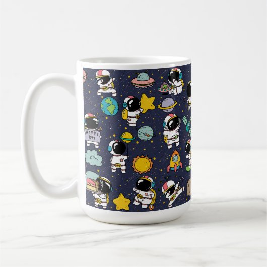 Mug Caricature spatiale astronaute (Gauche)