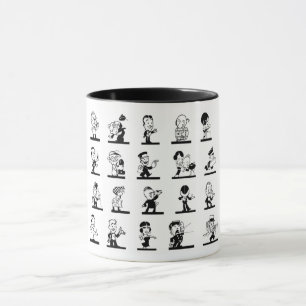 Mug Caricature vintage en noir et blanc
