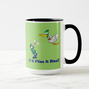 Mug Caricature Volant Canard Et Chasseur