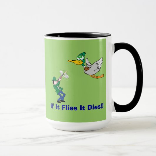 Mug Caricature Volant Canard Et Chasseur (Droite)