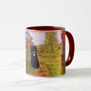Mug Carl Larsson Fleurs rouges Vintage père et mère