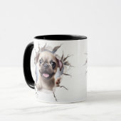Mug Carlin 3D Cassant un Mur de Briques  (Devant gauche)