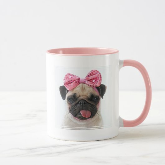 Mug Carlin à cou rose (Droite)