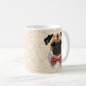 Mug Carlin avec Cravate à mâchoire rouge et blanc (Devant droit)