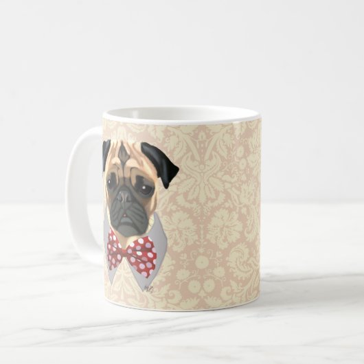 Mug Carlin avec Cravate à mâchoire rouge et blanc (Devant gauche)