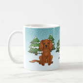 Mug Carlin Cavalier King Charles Spaniel Ruby en Hiver (Gauche)