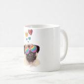 Mug Carlin Chien avec Coeurs Saint-Valentin (Devant droit)