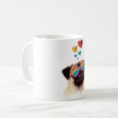 Mug Carlin Chien avec Coeurs Saint-Valentin (Devant gauche)