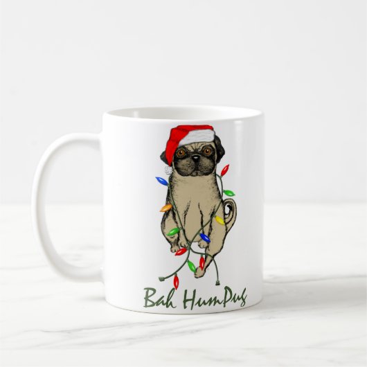 Mug Carlin Chien Bah Humpug Funny Noël (Gauche)