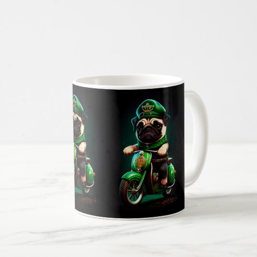 Mug Carlin Chien Conduite Vélo St. Patrick's Day (Devant droit)