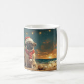 Mug Carlin Chien Noël Plage Vintage (Devant droit)