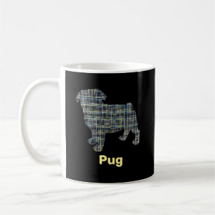 Mug Carlin Chien Silhouette Jaune & Grille Bleue