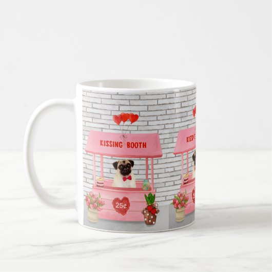 Mug Carlin Chien Valentine's Day Kissing Booth (Gauche)