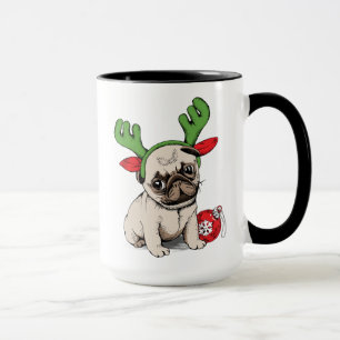 Mug Carlin de chiot de Joyeux Noël